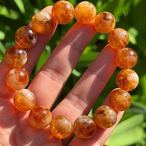 13.5mm stretchable citrine bracelet 0575‎